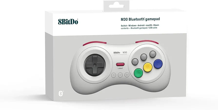 8BitDo M30 Bluetooth Gamepad - White (PC)