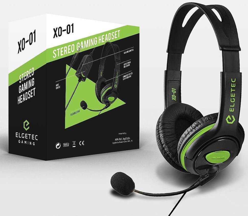 Elgetec Stereo Wired Gaming Headset - Black/Green (Multi)