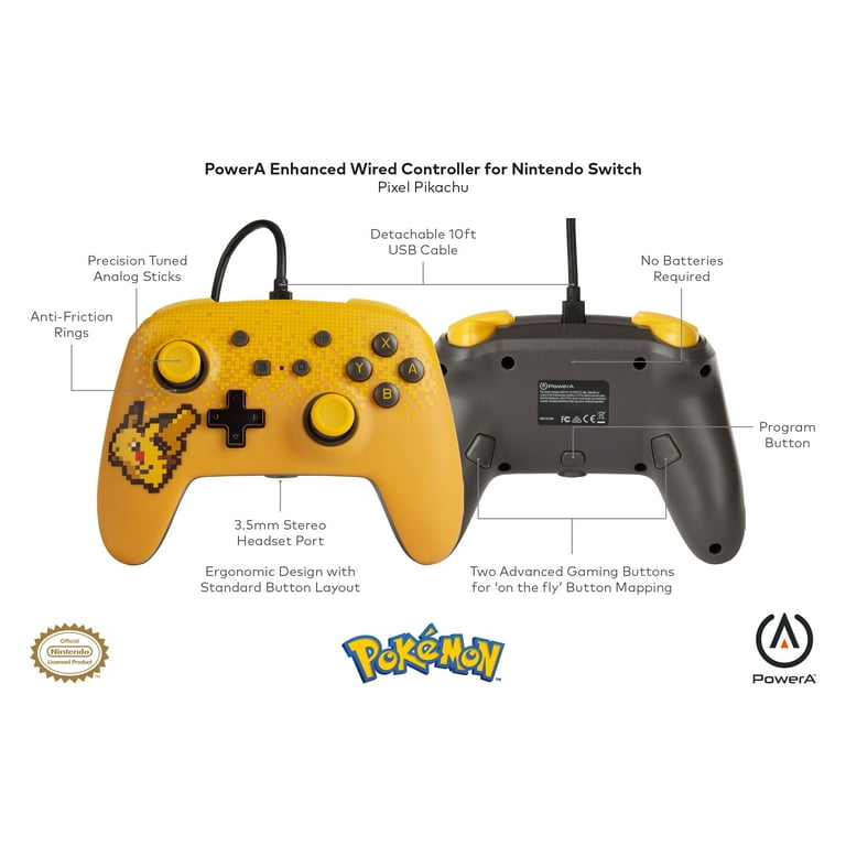 PowerA Officially Licensed Nintendo: EnWired Controller - Pixel Pikachu  (Switch)