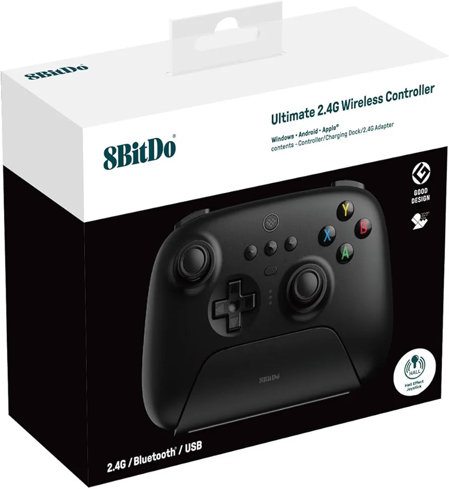 8BitDo Ultimate 2.4G Hall Edition Wireless Controller + Charging Dock - Black (PC)