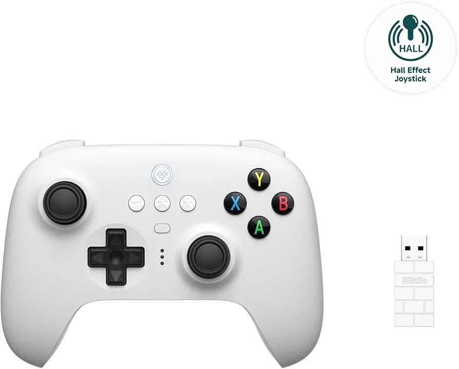 8BitDo Ultimate 2.4G Hall Edition Wireless Controller + Charging Dock - White  (PC)