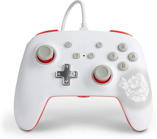 PowerA Officially Licensed Nintendo: EnWired Controller - Mario White (Switch)