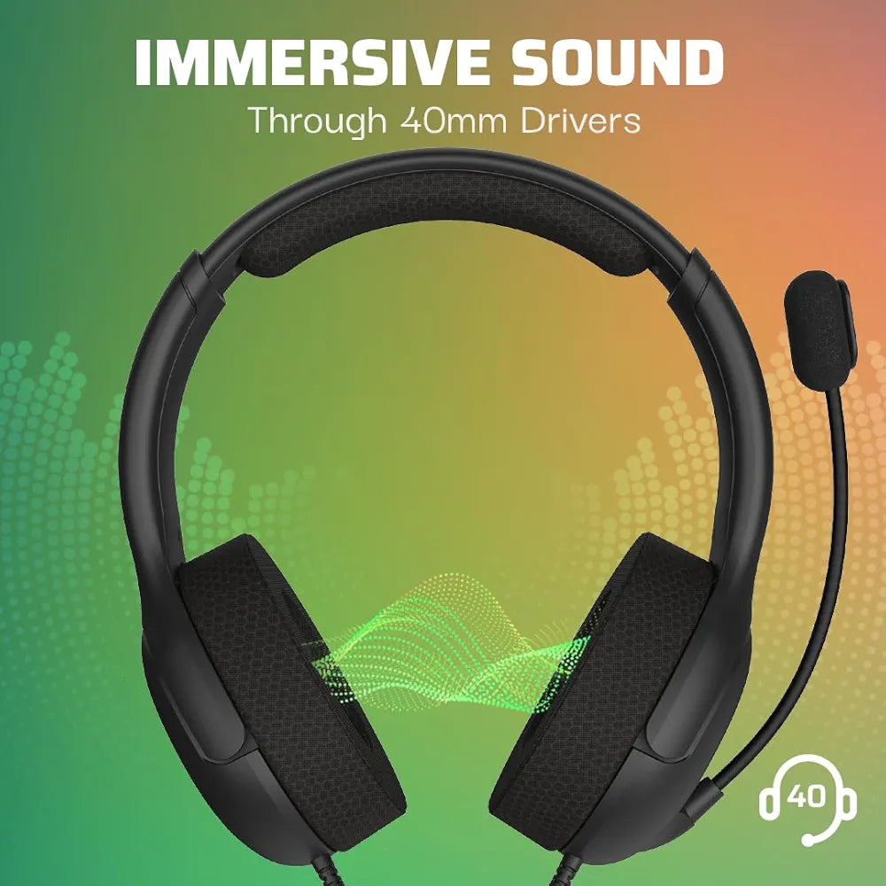 PDP Officially Licensed Microsoft: LVL40 Stereo Wired Headset - Black (Xbox One/Xbox Series X/S)