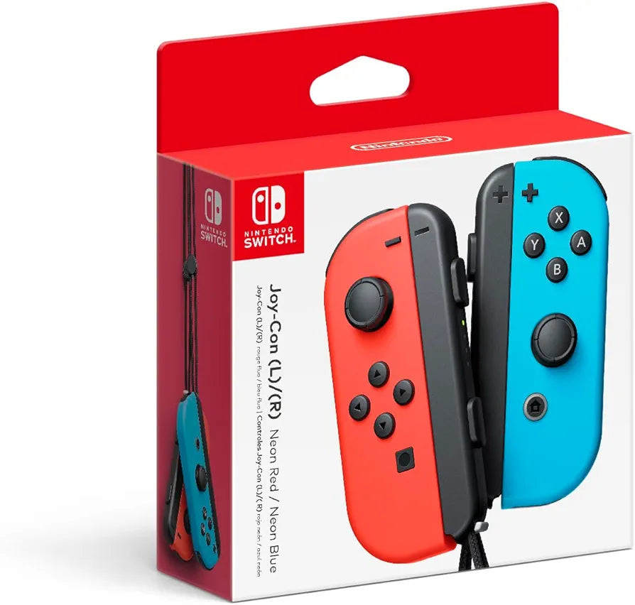 Nintendo Official Switch Joy-Con Pair - Neon Red/Neon Blue (Switch)