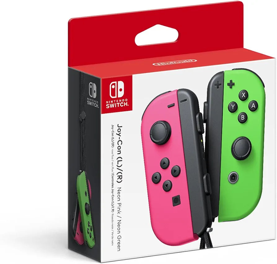 Nintendo Official Switch Joy-Con Pair - Neon Green/Neon Pink  (Switch)