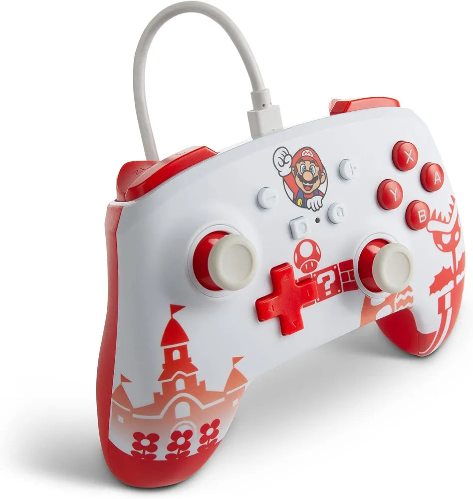 PowerA Officially Licensed Nintendo: Enhanced Wired Controller - Super Mario Red/White  (Switch)