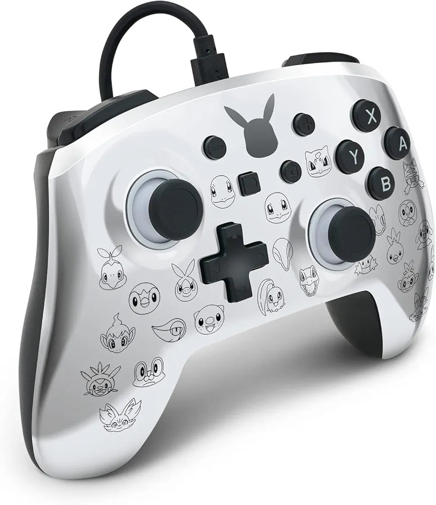 PowerA Officially Licensed Nintendo: EnWired Controller - Pikachu - Black/Silver (Switch)
