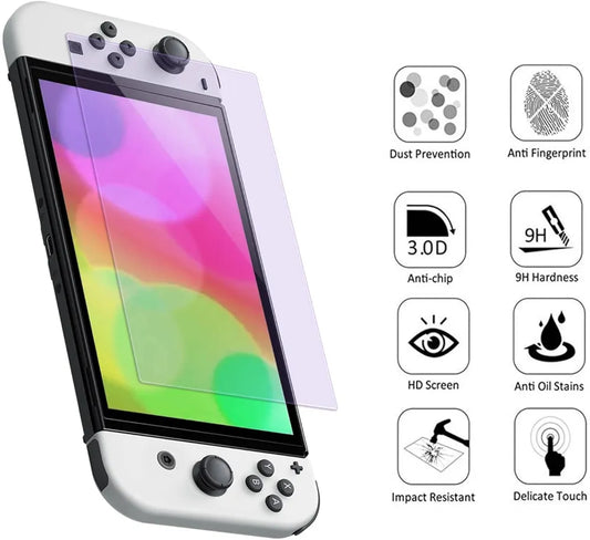 Nintendo Switch 9H HD Glass Screen Protection - Light Blue (Switch)