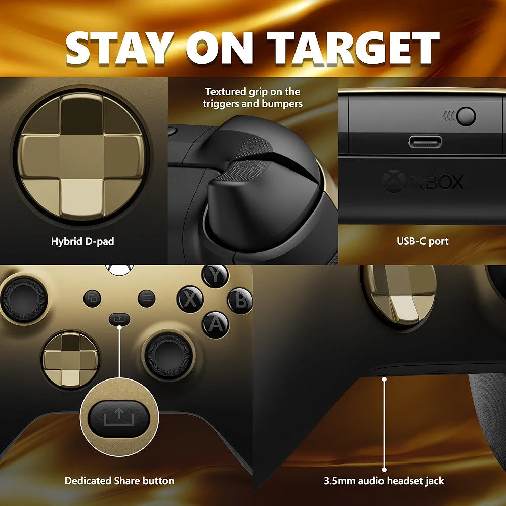 Microsoft Official Xbox Series X/S Wireless Controller - Gold Shadow Special Edition (Xbox One/Xbox Series X/S/PC)