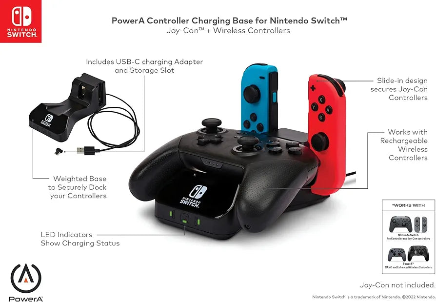 PowerA Controller Charging Station - Black (Switch)