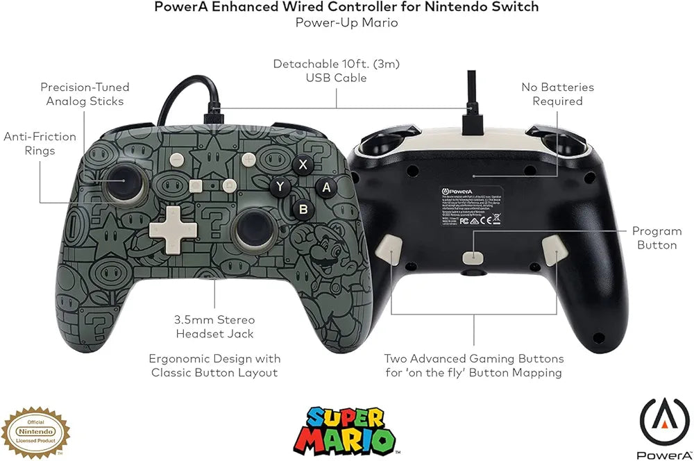 PowerA Officially Licensed Nintendo: EnWired Controller - Power Up Mario (Switch)