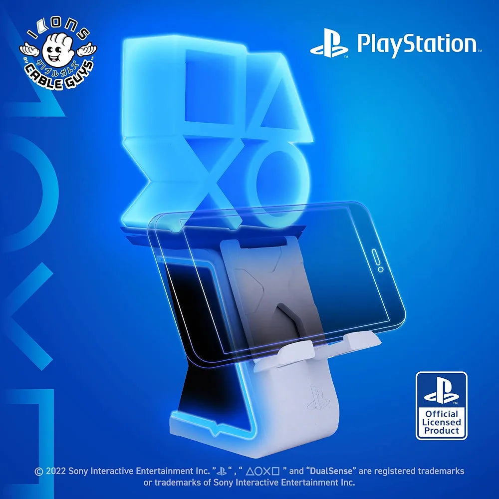 Cable Guys: LED Ikons Charging Phone +Controller Holder - Playstation Logo