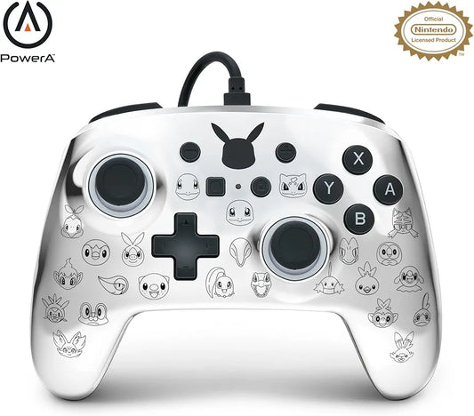 PowerA Officially Licensed Nintendo: EnWired Controller - Pikachu - Black/Silver (Switch)