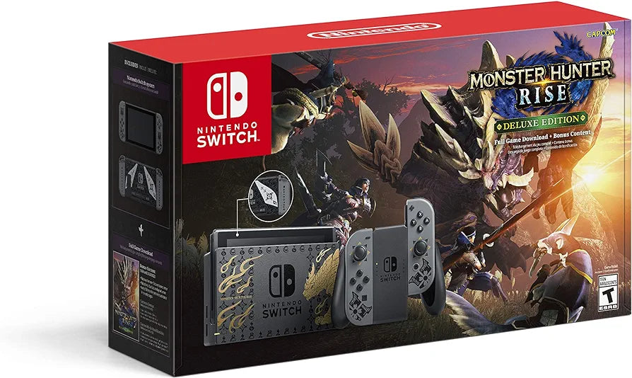 Nintendo Switch Console V2 - Monster Hunter Rise Deluxe Kit  (Switch)