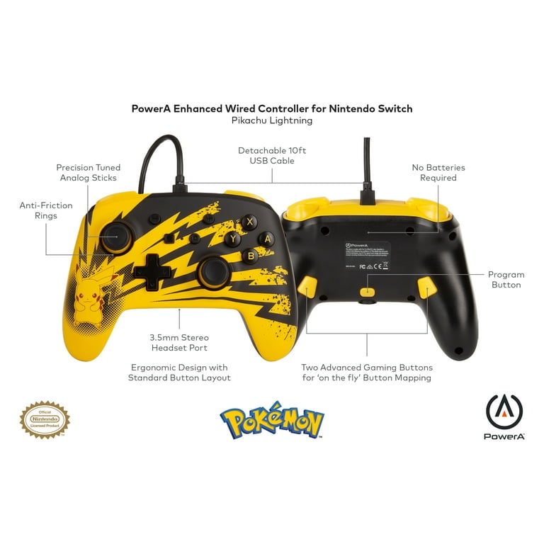 PowerA Officially Licensed Nintendo: EnWired Controller - Lightning Pikachu (Switch)