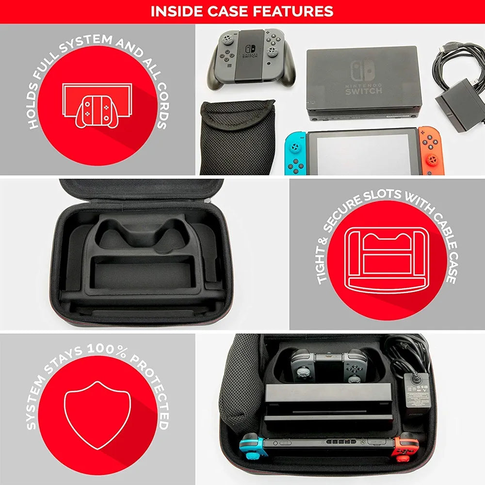 Nintendo Switch System Carrying Case Protective Deluxe Travel System Case