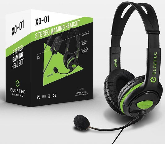 Elgetec Stereo Wired Gaming Headset - Black/Green (Multi)